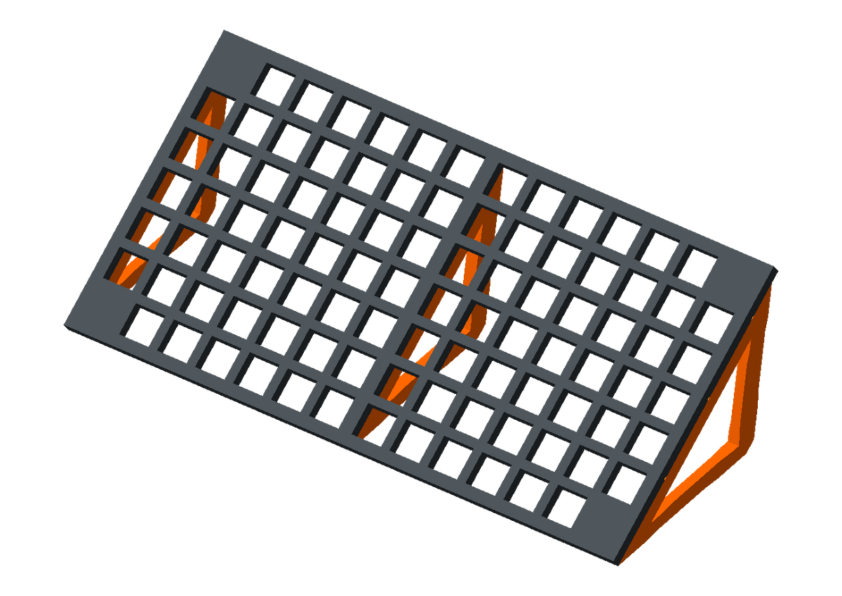 Medium Coral Frag Rack — 35° / Black + Orange