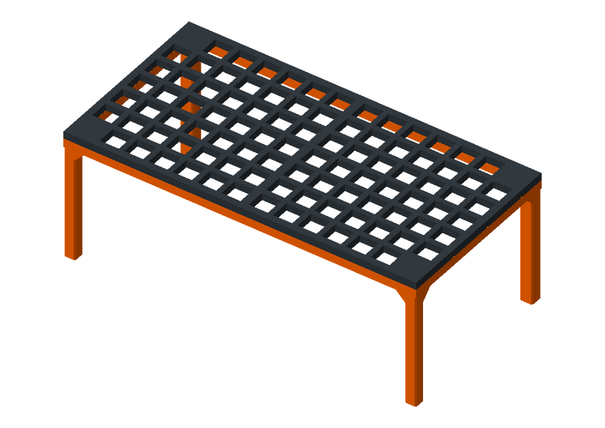 Medium Coral Frag Rack — Flat / Black + Orange
