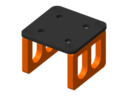 Nano 4-position sculpted RC coral frag rack — Flat / Black + Orange