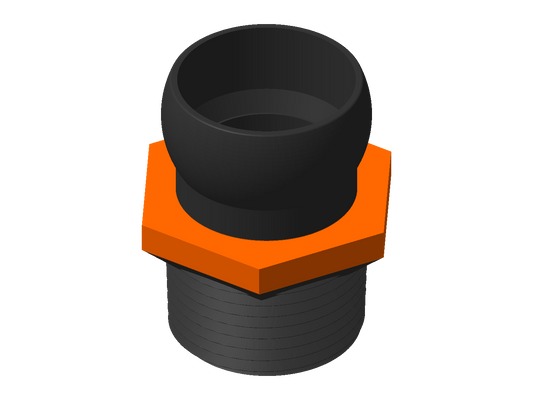 3/4-inch NPT Modular Return Connector — Black + Orange