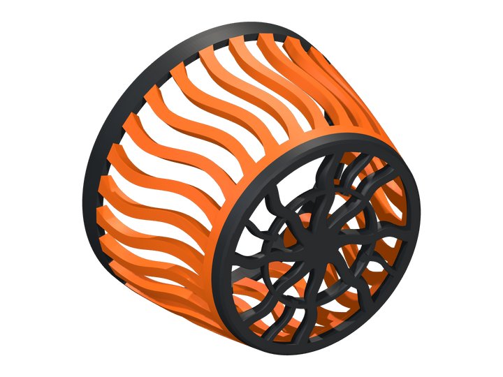 DMP30 pump cover with orange intake bars and a black front outlet