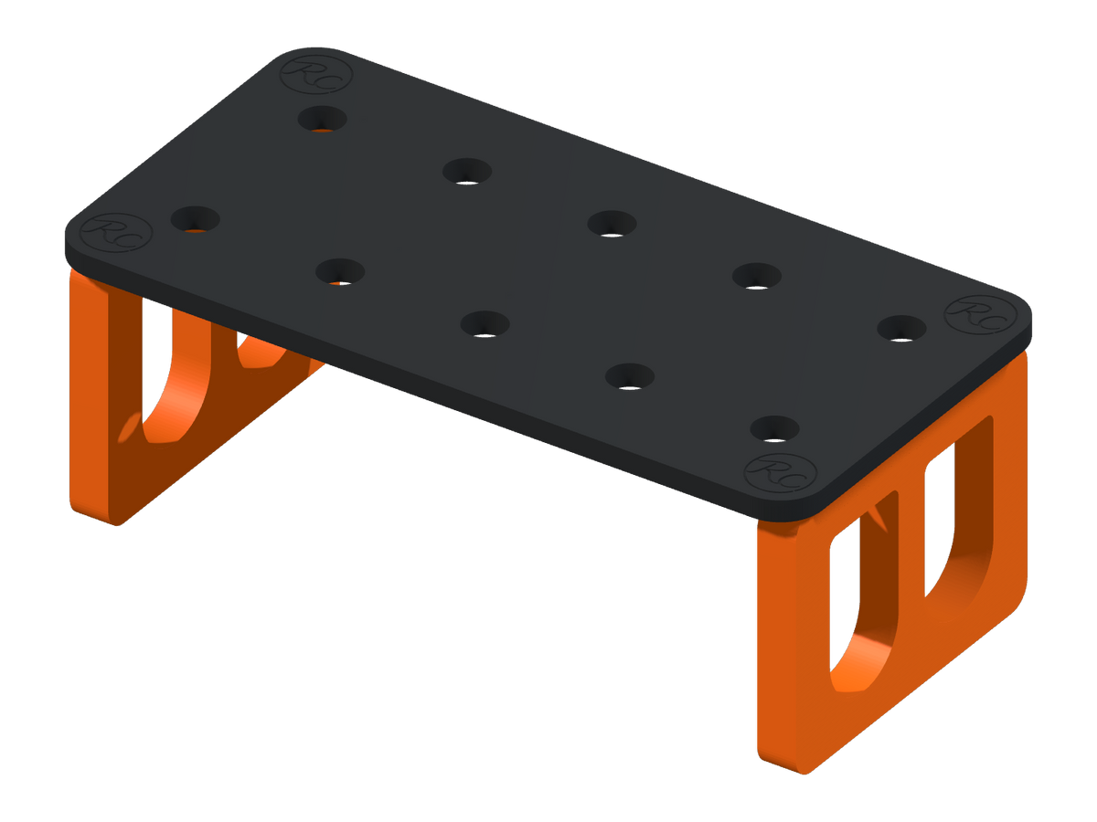Medium flat coral frag rack with ten positions and orange sculpted RC supports