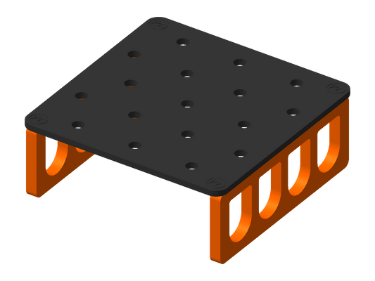 XL 17-position sculpted RC coral frag rack — Flat / Black + Orange